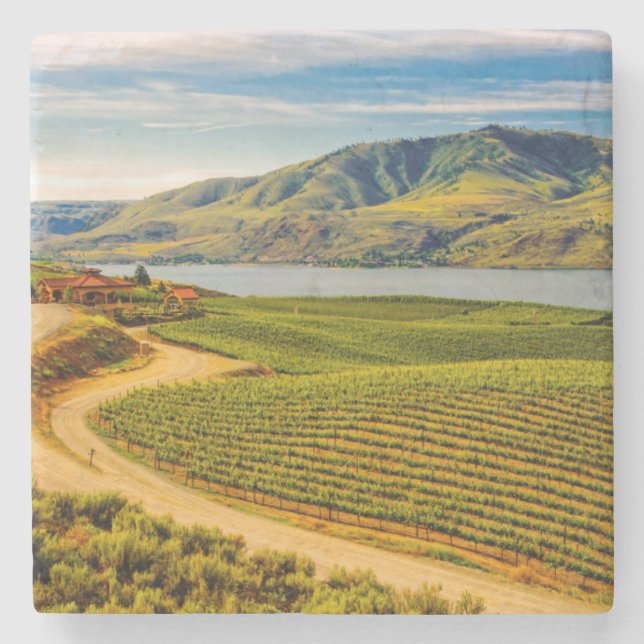 Porta-copo De Pedra EUA, Washington, Lago Chelan. Vineyards Benson (Frente)