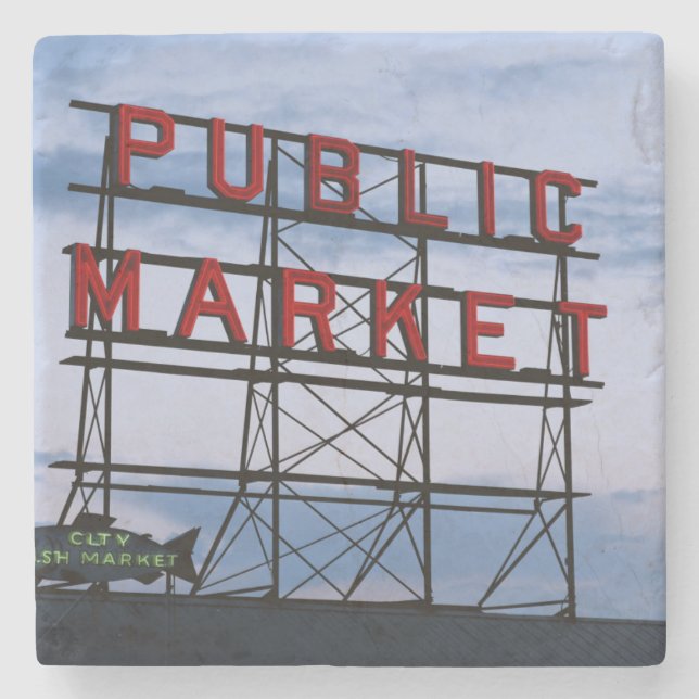 Porta-copo De Pedra EUA, Washington, Seattle, Pike Street Market (Frente)