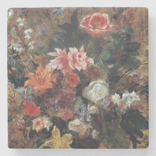 Porta-copo De Pedra Eugene Delacroix Buquê de Flores