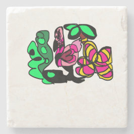 Porta-copo De Pedra Exibir vibração de flamingo rosa