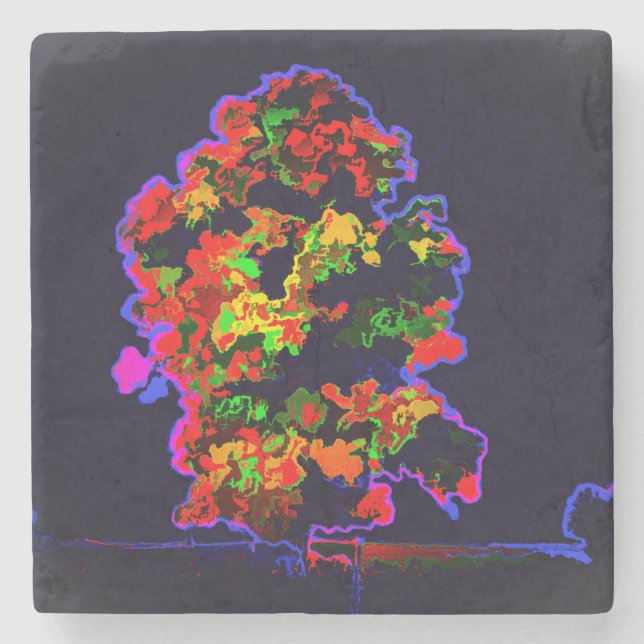 Porta-copo De Pedra Explosão de árvore neon (Frente)