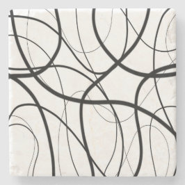 Porta-copo De Pedra Expressão em Preto e Branco