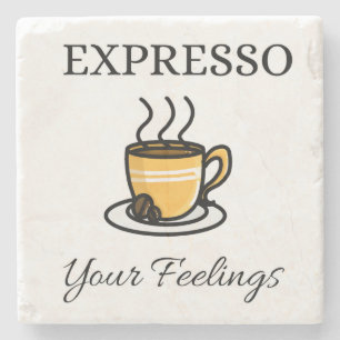Porta-copo De Pedra Expresse Seu Sentimento Café Espresso Bonito