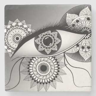 Porta-copo De Pedra Eye Mandala