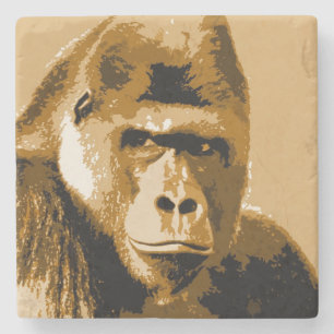 Porta-copo De Pedra Face de Gorilla