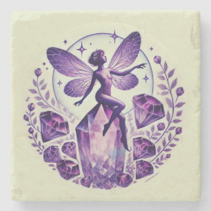 Porta-copo De Pedra Fadas de Leite de Ametist Roxo