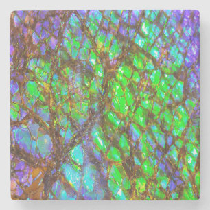 Porta-copo De Pedra Falln Peacock Ammolite