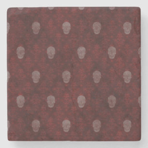 Porta-copo De Pedra Falln Victorian Skulls Red