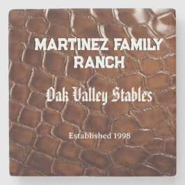 Porta-copo De Pedra Family Ranch Faux Crocodile Leather