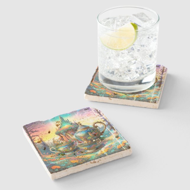 Porta-copo De Pedra Fantasy Tea Set Stone Porta copos (Lateral)