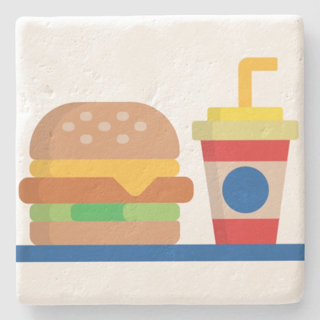 Porta-copo De Pedra Farinha Burger (Frente)