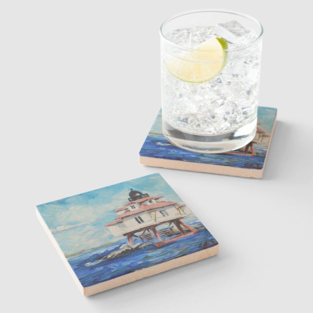 Porta-copo De Pedra Farol do ponto de Thomas (Lateral)