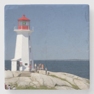 Porta-copo De Pedra Farol em Peggy's Cove, Nova Scotia, Canadá.