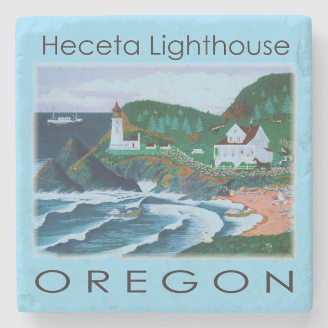 Porta-copo De Pedra Farol Heceta (Frente)