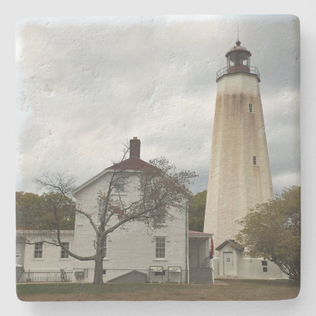 Porta-copo De Pedra Farol Sandy Hook (Frente)