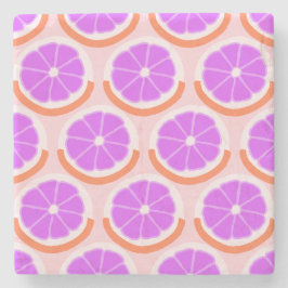 Porta-copo De Pedra Fatia de Citrus Moderna Limonada Rosa