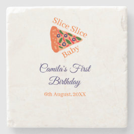 Porta-copo De Pedra Fatia Fatia Fatia pizza de bebê primeiro aniversar