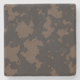 Porta-copo De Pedra Faux Cow Impressão Black and Brown