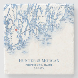 Porta-copo De Pedra Favor de Casamento de Destino de Phippsburg Maine