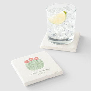 Porta-copo De Pedra Favor do Casamento de Barrel Cactus, Flor Vermelha