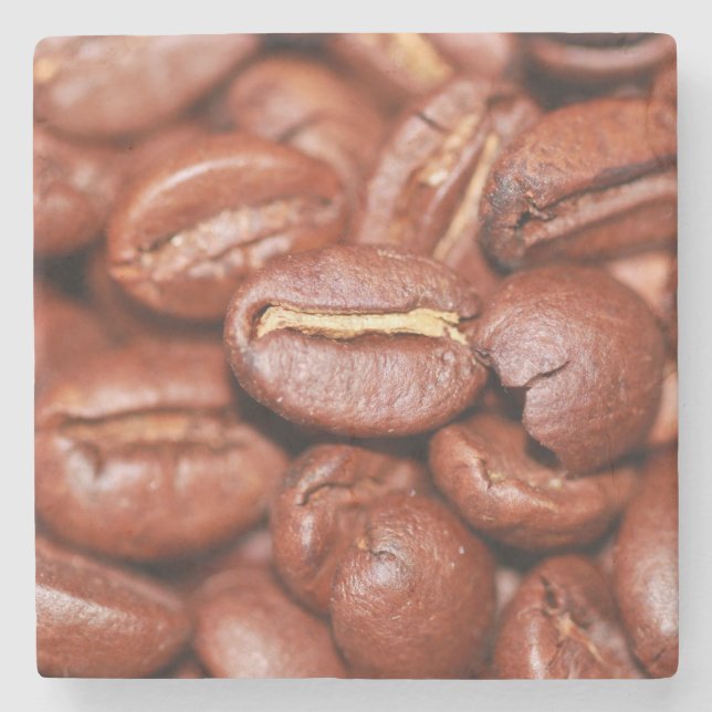 Porta-copo De Pedra Feijões de café torrados (Frente)