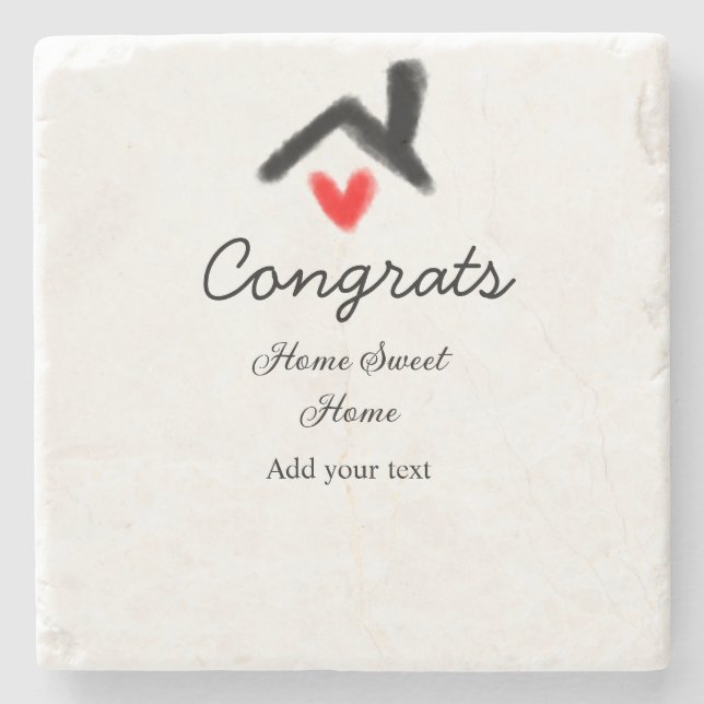 Porta-copo De Pedra Felicita o novo proprietário imobiliário a inaugur (Frente)