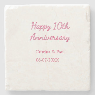Porta-copo De Pedra Feliz 10º aniversário simples nome de casamento mi