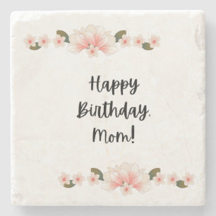 Porta-copo De Pedra Feliz aniversário, mãe