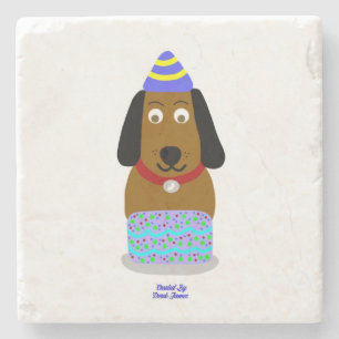 Porta-copo De Pedra Feliz Aniversário Porta copos Marble Stone