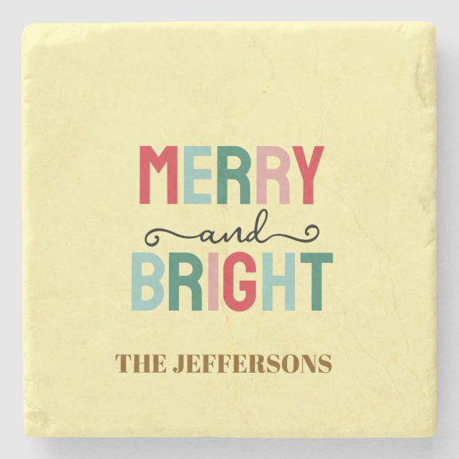 Porta-copo De Pedra Feliz Ano Novo Natal Feliz (Frente)