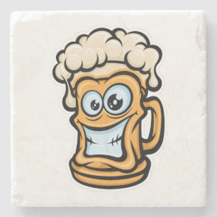 Porta-copo De Pedra Feliz Cama De Cerveja, Ilustração Engraçada