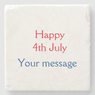 Porta-copo De Pedra Feliz dia 4 de julho da independência adicione o n