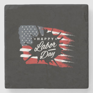 Porta-copo De Pedra Feliz Dia do Trabalho, Presente Bandeira Americana