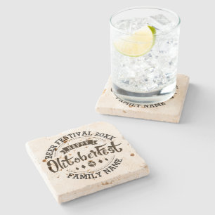 Porta-copo De Pedra Feliz Festival de Cerveja da Tipografia Moderna Oc