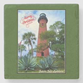 Porta-copo De Pedra Feliz Jupiter Inlet Lighthouse Flórida de Natal