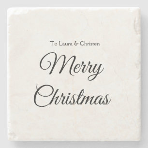 Porta-copo De Pedra Feliz Natal adicionar nome texto presente personal