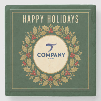 Porta-copo De Pedra Feliz Natal Logotipo da Empresa Personalizado em A