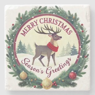 Porta-copo De Pedra Feliz Natal – Magníficos Rena de Inverno 🦌