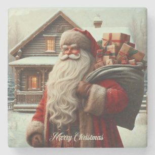 Porta-copo De Pedra Feliz Papais noeis de Natal