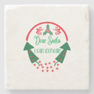 Porta-copo De Pedra Feliz Xmas Caros Papais noeis Que Posso Explicar