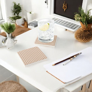 Porta-copo De Pedra Feriado de Xadrez de Búfalo Castanho