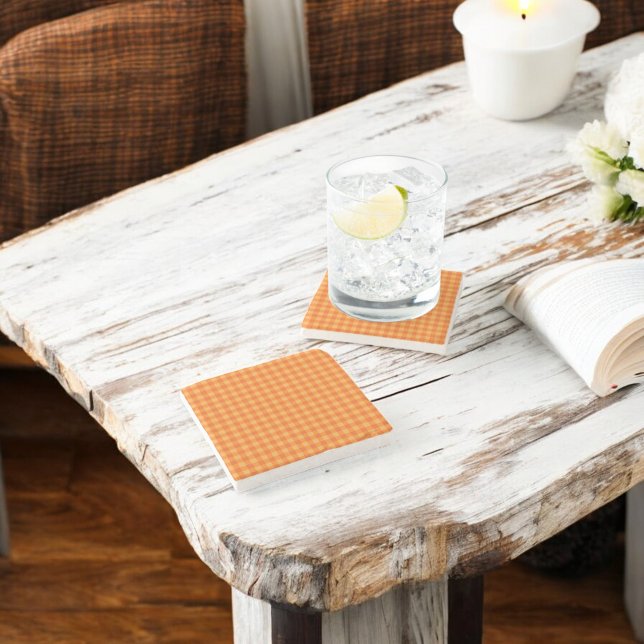 Porta-copo De Pedra Feriado de Xadrez de Buffalo Laranja (Criador carregado)