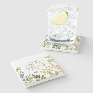 Porta-copo De Pedra Festa de aniversário de Jardim de Verão Evergreen