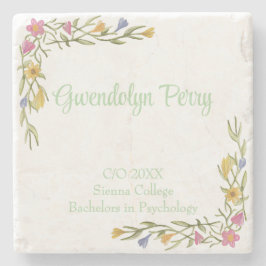 Porta-copo De Pedra Festa de Formandos Floral Boho