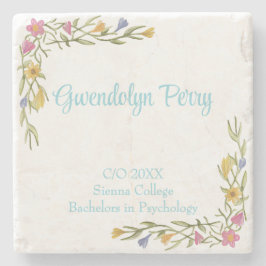 Porta-copo De Pedra Festa de Formandos Floral Boho