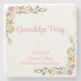 Porta-copo De Pedra Festa de Formandos Floral Boho