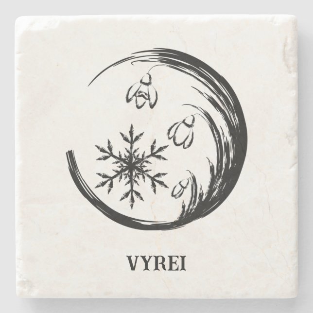 Porta-copo De Pedra Festa de inverno (Frente)