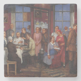 Porta-copo De Pedra Festa por se mudar para uma nova casa