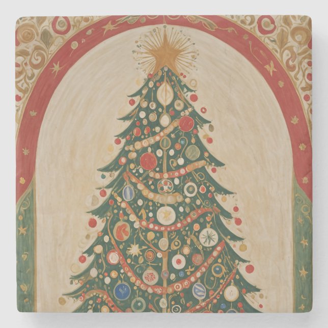 Porta-copo De Pedra Festivo Caleidoscópio (Frente)