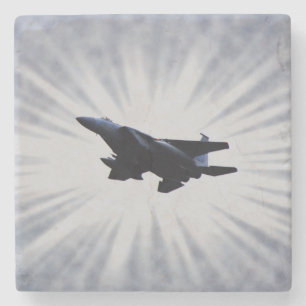Porta-copo De Pedra Fighter Jet Art Porta copos